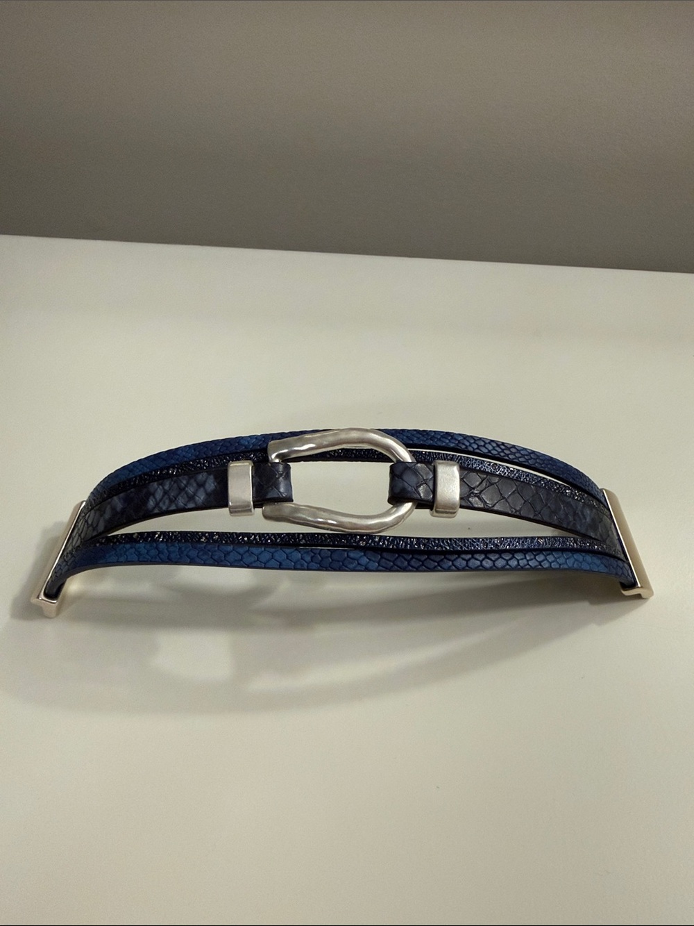 Women's Blue Multi-Strand Bracelet with Silver Accent